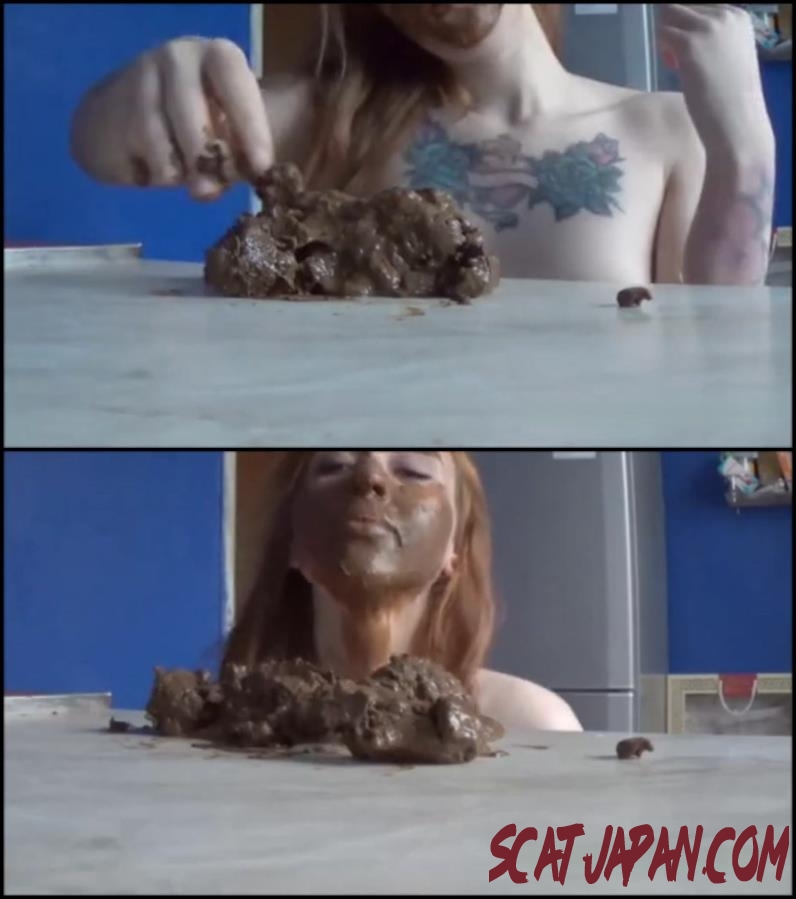 [Special #147] Cute girl shitting on table, smearin feces on face, licking and suck shit (141.0147_BFSpec-147) [2018 | 302 MB]